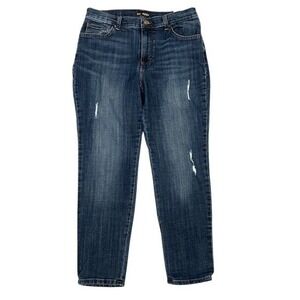 Lee Relaxed Fit Girlfriend‎ Mid-Rise Women's Distressed Jeans Size 10M